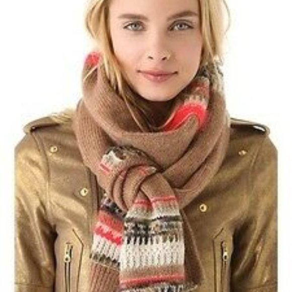 Juicy Couture Accessories - Juicy Couture Long Scarf Brown Cream Red One Size